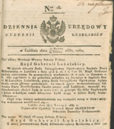 Dziennik Urzędowy Gubernii Lubelskiey 1837, Nr 18 (17/29 kwiec.)