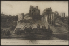 Ostróg (G. Wołyńska). Ruiny zamku obronnego założonego przez Fedkę z Nieświeża księcia na Ostrogu w 1221 r. Ruina nosi datę r. 1325