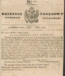 Dziennik Urzędowy Gubernii Lubelskiey 1837, Nr 21 (8/20 maj)
