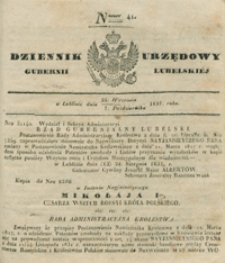 Dziennik Urzędowy Gubernii Lubelskiey 1837, Nr 41 (25 wrzes./7 paźdz.)