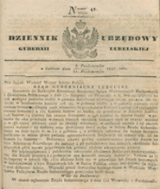 Dziennik Urzędowy Gubernii Lubelskiey 1837, Nr 42 (2/14 paźdz.)