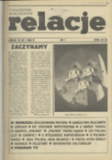 Relacje : tygodnik wschodni. 1989, nr 1 (19/25 styczeń)