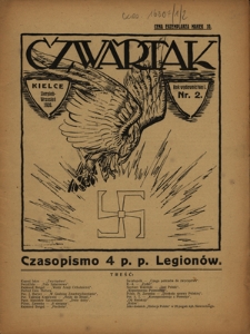 Czwartak : czasopismo 4 p.p. Legionów / [red. odpow. Tadeusz Dalewski]. R. 1, nr 2 (sierpień/wrzesień 1920)