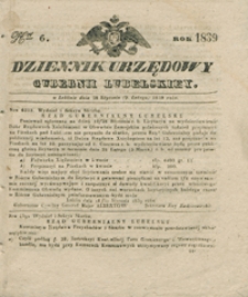 Dziennik Urzędowy Gubernii Lubelskiey 1839, Nr 6 (28 stycz./9 luty)