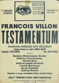 Francois Villon - Testamentum