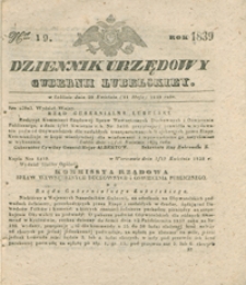 Dziennik Urzędowy Gubernii Lubelskiey 1839, Nr 19 (29 kwiec./11 maj)