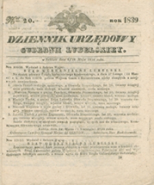 Dziennik Urzędowy Gubernii Lubelskiey 1839, Nr 20 (6/18 maj)