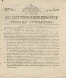Dziennik Urzędowy Gubernii Lubelskiey 1839, Nr 21 (13/25 maj)
