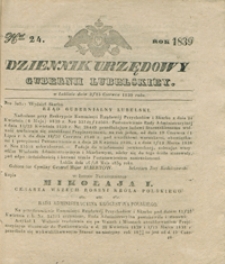 Dziennik Urzędowy Gubernii Lubelskiey 1839, Nr 24 (3/15 czerw.)