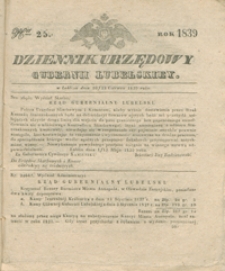 Dziennik Urzędowy Gubernii Lubelskiey 1839, Nr 25 (10/22 czerw.)