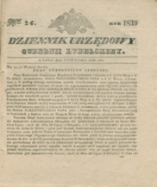 Dziennik Urzędowy Gubernii Lubelskiey 1839, Nr 26 (17/29 czerw.)