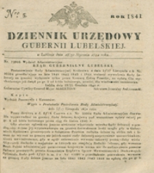 Dziennik Urzędowy Gubernii Lubelskiey 1841, Nr 5 (18/30 stycz.)