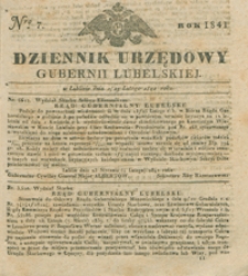 Dziennik Urzędowy Gubernii Lubelskiey 1841, Nr 7 (1/13 luty)