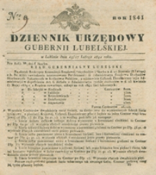 Dziennik Urzędowy Gubernii Lubelskiey 1841, Nr 9 (15/27 luty)