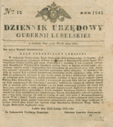 Dziennik Urzędowy Gubernii Lubelskiey 1841, Nr 12 (7/20 marz.)