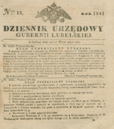 Dziennik Urzędowy Gubernii Lubelskiey 1841, Nr 13 (15/27 marz.)