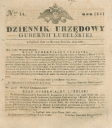 Dziennik Urzędowy Gubernii Lubelskiey 1841, Nr 14 (22 marz./3 kwiec.)