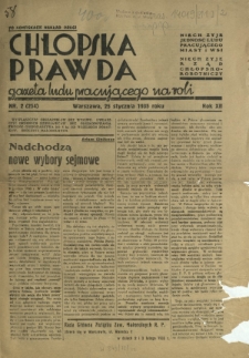 Chłopska Prawda : gazeta ludu pracującego na roli. R. 12, nr 2=254 (25 stycznia 1935)