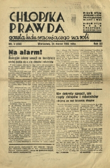 Chłopska Prawda : gazeta ludu pracującego na roli. R. 12, nr 4=256 (24 marca 1935)