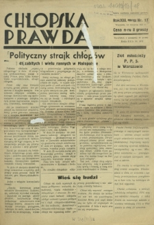 Chłopska Prawda. R. 13, nr 17 [i.e. 18] (15 września 1937)