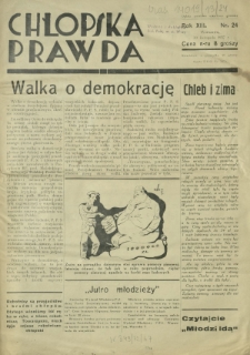 Chłopska Prawda. R. 13, nr 24 (30 listopada 1937)