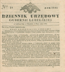 Dziennik Urzędowy Gubernii Lubelskiey 1841, Nr 19 (26 kwiec./8 maj)