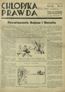 Chłopska Prawda. R. 14, nr 17 (30 września 1938)
