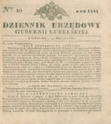Dziennik Urzędowy Gubernii Lubelskiey 1841, Nr 20 (3/15 maj)