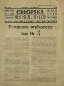Chłopska Prawda : organ Polskiej Partii Socjalistycznej. R. 23, nr 2 (12 stycznia 1947)