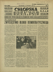 Chłopska Prawda : organ Polskiej Partii Socjalistycznej. R. 23, nr 4 (31 stycznia 1947)