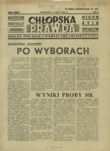 Chłopska Prawda : organ Polskiej Partii Socjalistycznej. R. 23, nr 5 (9 luty 1947)