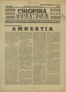 Chłopska Prawda : organ Polskiej Partii Socjalistycznej. R. 23, nr 10 (16 marca 1947)
