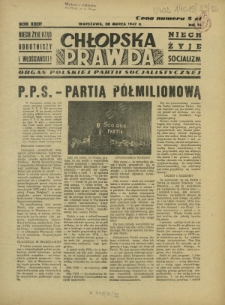 Chłopska Prawda : organ Polskiej Partii Socjalistycznej. R. 23, nr 12 (30 marca 1947)