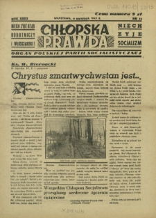 Chłopska Prawda : organ Polskiej Partii Socjalistycznej. R. 23, nr 13 (6 kwietnia 1947)
