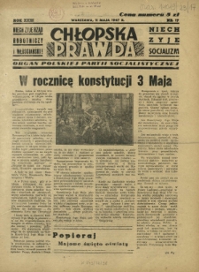 Chłopska Prawda : organ Polskiej Partii Socjalistycznej. R. 23, nr 17 (11 maja 1947)