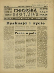 Chłopska Prawda : organ Polskiej Partii Socjalistycznej. R. 23, nr 20 (8 czerwca 1947)