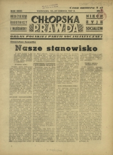 Chłopska Prawda : organ Polskiej Partii Socjalistycznej. R. 23, nr 21 (22-29 czerwca 1947)