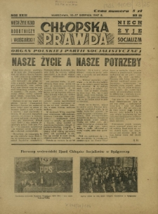 Chłopska Prawda : organ Polskiej Partii Socjalistycznej. R. 23, nr 25 (10-17 sierpnia 1947)