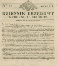 Dziennik Urzędowy Gubernii Lubelskiey 1841, Nr 22 (17/29 maj)