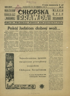 Chłopska Prawda : organ Polskiej Partii Socjalistycznej. R. 23, nr 41 (14-25 grudnia 1947)