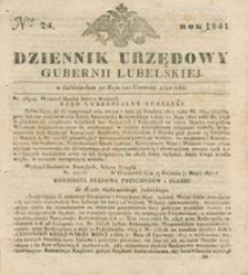 Dziennik Urzędowy Gubernii Lubelskiey 1841, Nr 24 (31 maj/12 czerw.)