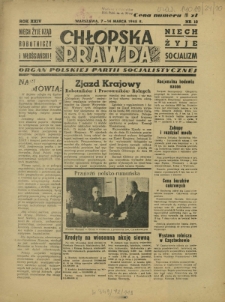 Chłopska Prawda : organ Polskiej Partii Socjalistycznej. R. 24, nr 10 (7-14 marca 1948)
