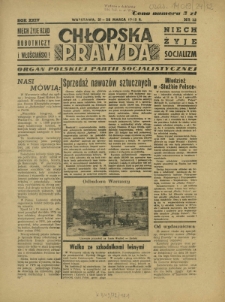 Chłopska Prawda : organ Polskiej Partii Socjalistycznej. R. 24, nr 12 (21-28 marca 1948)
