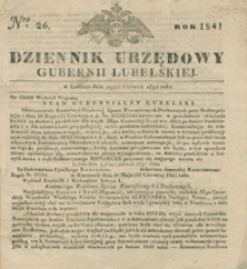 Dziennik Urzędowy Gubernii Lubelskiey 1841, Nr 26 (14/26 czerw.)