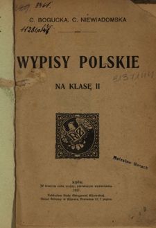 Wypisy polskie na klasę II