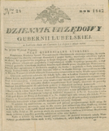 Dziennik Urzędowy Gubernii Lubelskiey 1842, Nr 28 (27 czerw./9 lip.)