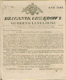 Dziennik Urzędowy Gubernii Lubelskiey 1842, Nr 36 (22 sierp./3 wrzes.)
