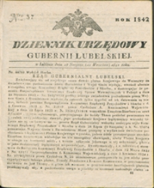 Dziennik Urzędowy Gubernii Lubelskiey 1842, Nr 37 (29 sierp./10 wrzes.)