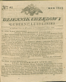 Dziennik Urzędowy Gubernii Lubelskiey 1842, Nr 41 (26 wrzes./8 paźdz.)