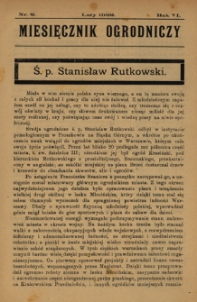 Miesięcznik Ogrodniczy : organ Sekcji Ogrodniczej Tow. Gospodarskiego we Lwowie. R. 6, Nr 2 (luty 1922)